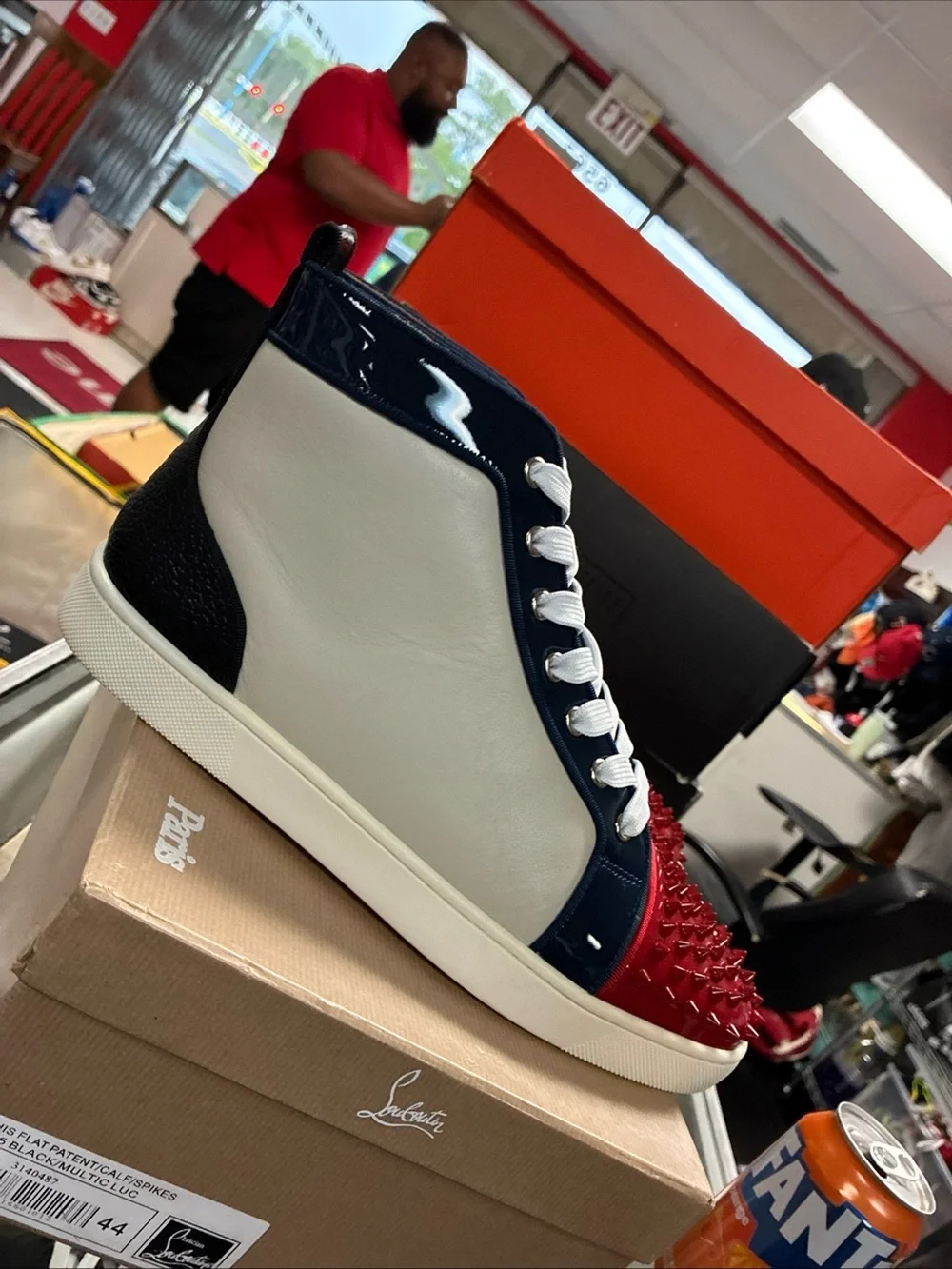Men’s Christian Louboutin Spiked Sneakers Used Sz 10 Eur 44 With OG Box 📦